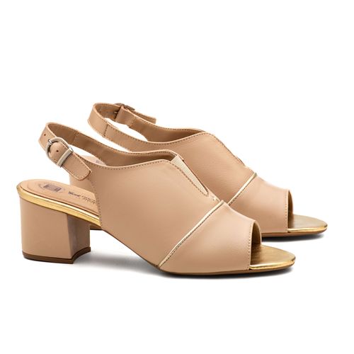 Sandália Doctor Shoes Couro 285 Ostra/Metalizado Glacê