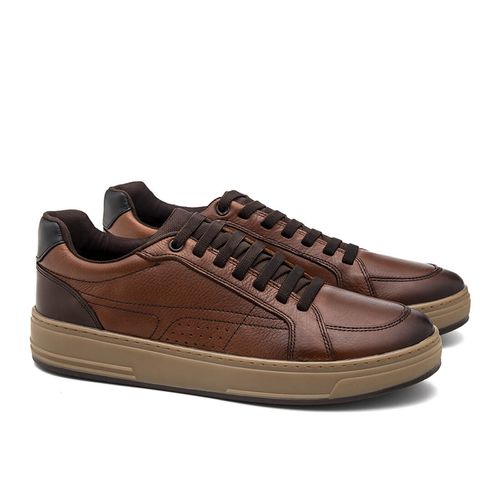 Tênis Casual Doctor Shoes Couro RVR05DS3 (Elástico) Whisky