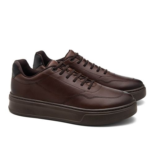 Tênis Casual Doctor Shoes Couro RAV06DS1 (Elástico) Whisky