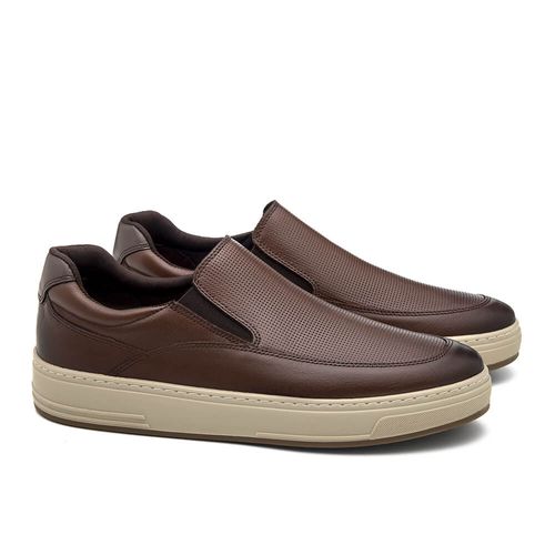 Tênis Casual Doctor Shoes Couro RVR58500 Whisky/Chumbo